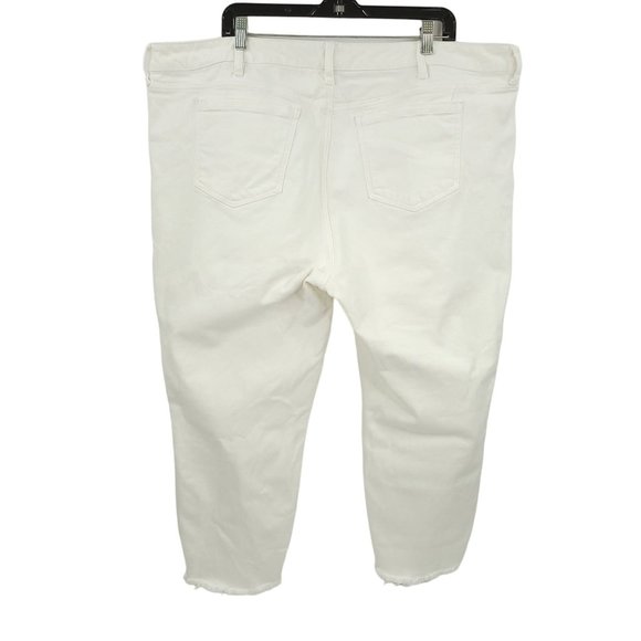 Torrid Skinny Distressed Crop Capri Jeans Womens Plus Size 26 Stretch Raw Hem - Picture 2 of 12